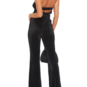 Y2K Aesthetic Women's 2-Piece Outfit: Strapless Tube Top & Wide Leg Pants