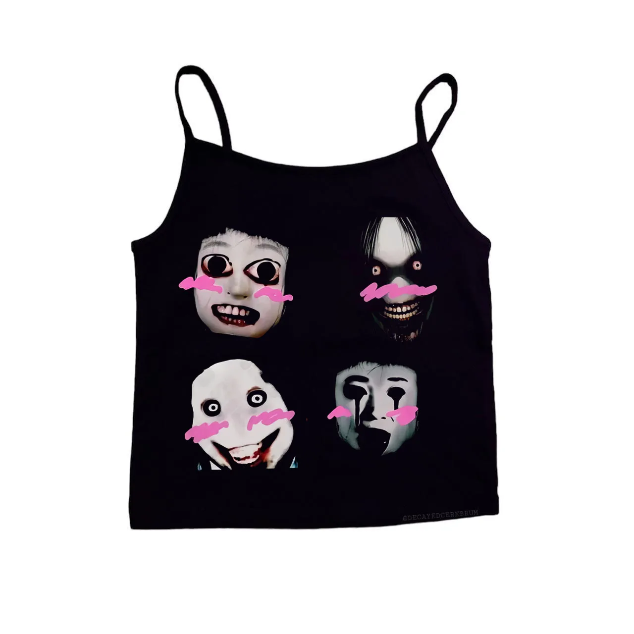 Y2K Aesthetics Gothic Punk Print Baby Tees Streetwear Fashion Top