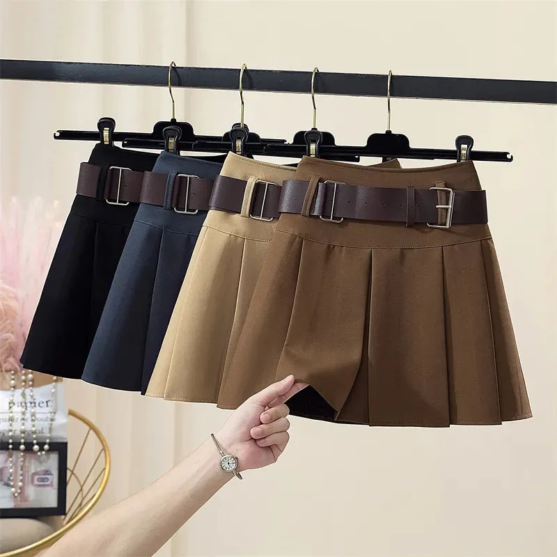 Y2K Belted Pleated Mini Skirt - Spring Fashion for Women