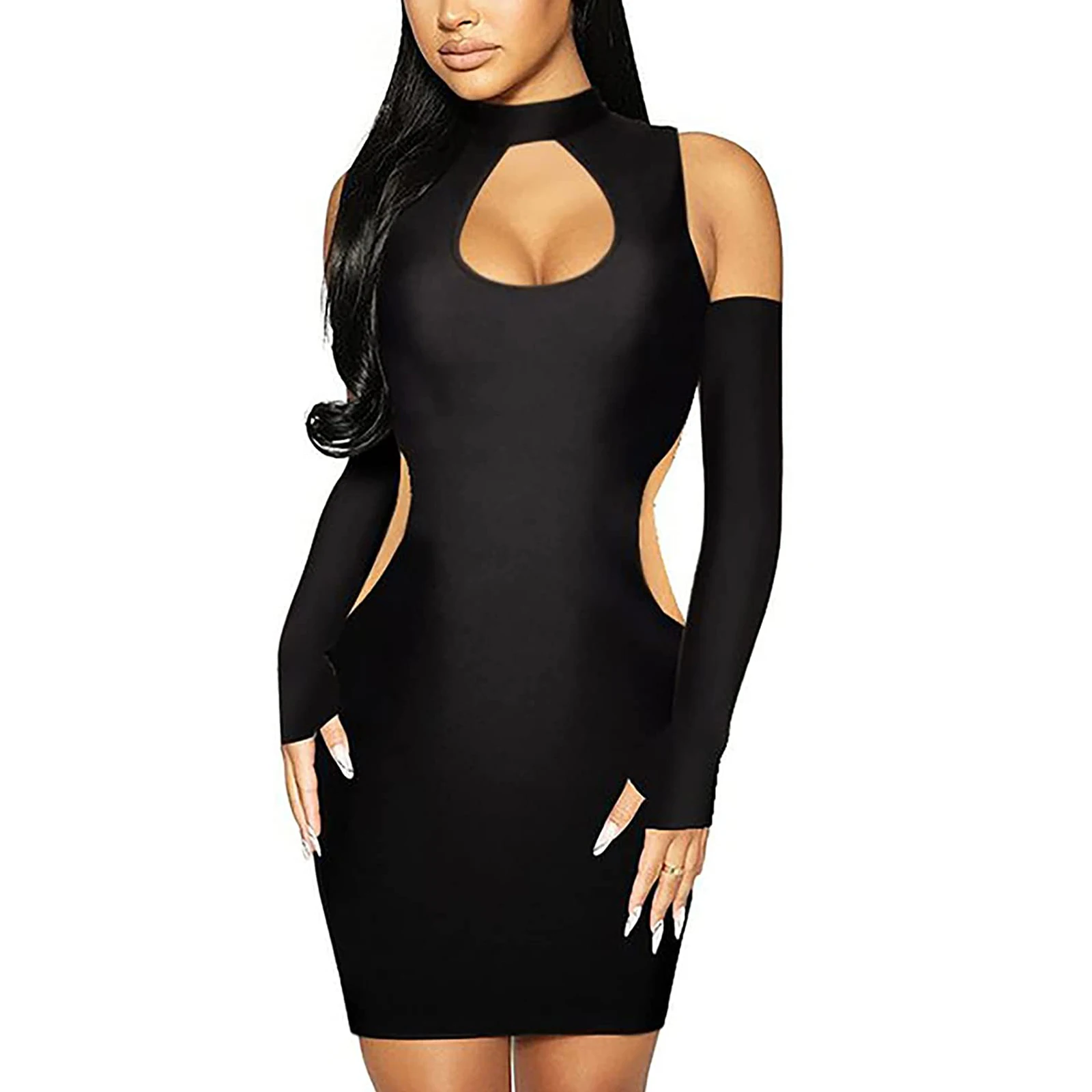 Y2K Black Women's Sleeveless Fashion Dress - Sexy Off-Shoulder Mini Dress