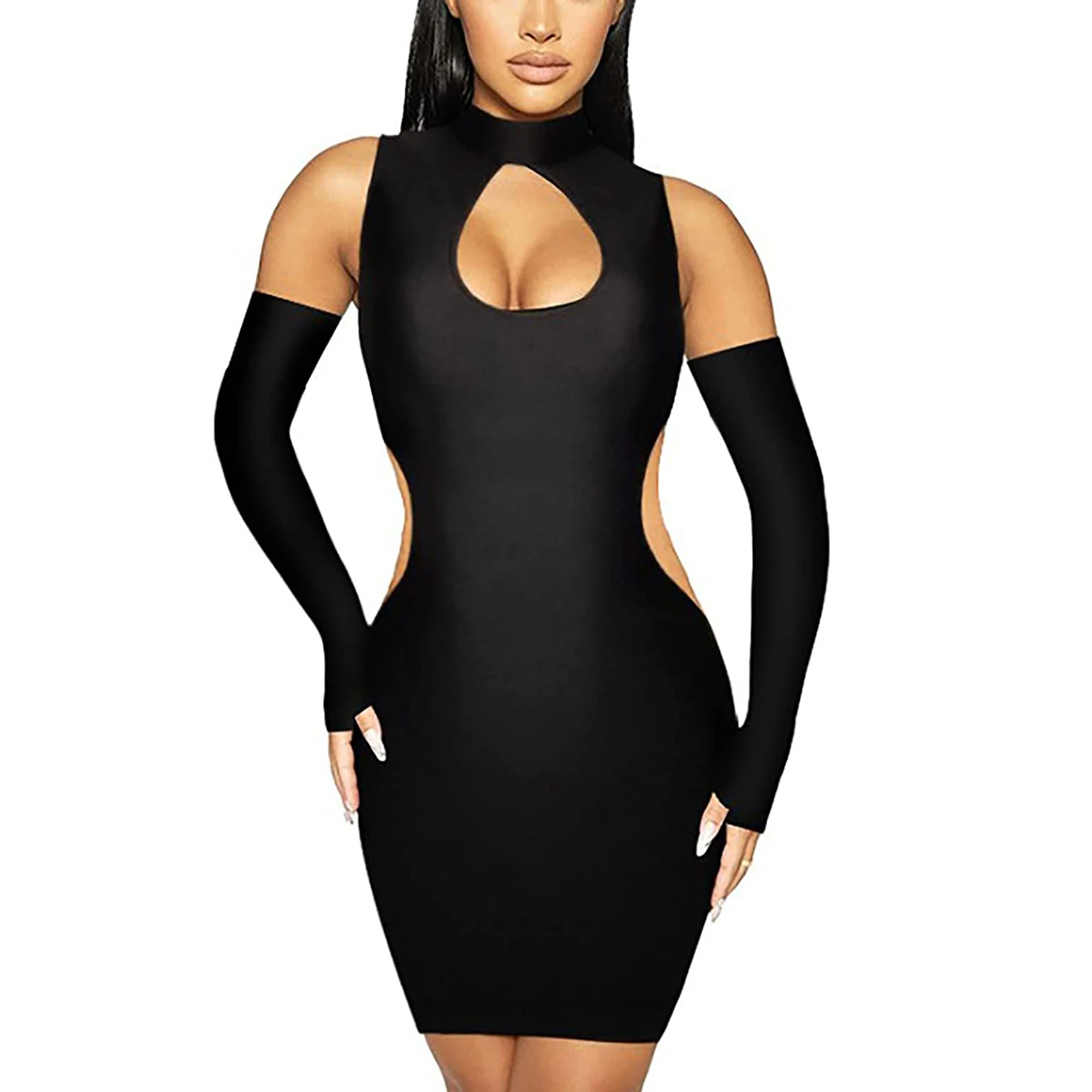 Y2K Black Women's Sleeveless Fashion Dress - Sexy Off-Shoulder Mini Dress