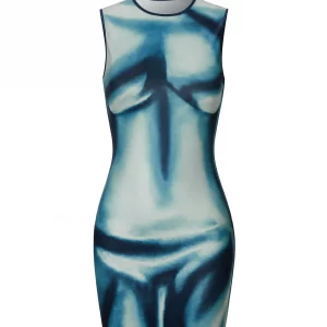 Y2K Body Print Sleeveless Mini Tank Dress