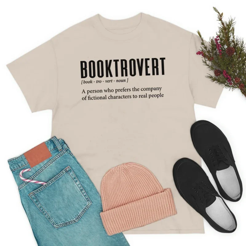 Y2K Booktrovert Tee: Funny Bookworm T-Shirt for Women - Cute Book Lover Shirt Bookish Nerd