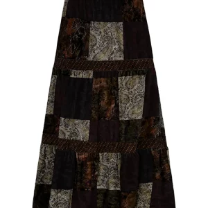 Y2K Brown Printed Boho Grunge Fairyore Retro Skirt