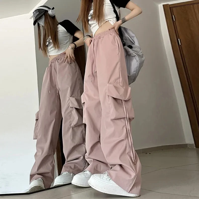 Y2K Cargo Pants: High Waist Streetwear Hip Hop Trousers - American Style 90s Fashion Female Pants