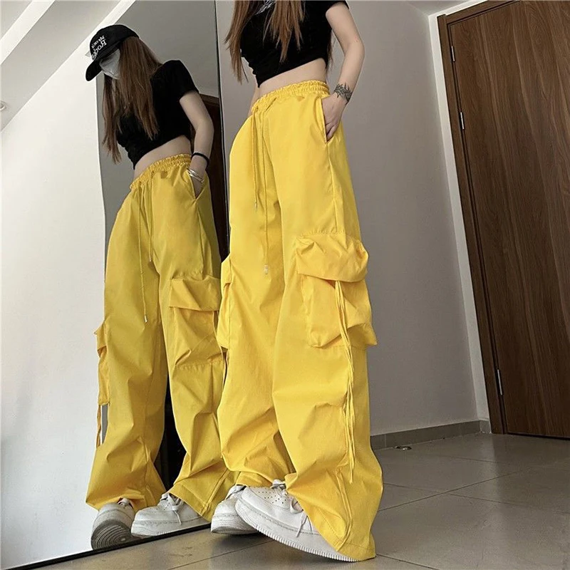 Y2K Cargo Pants: High Waist Streetwear Hip Hop Trousers - American Style 90s Fashion Female Pants