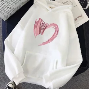 Y2K Cartoon Heart Graphic Hoodie