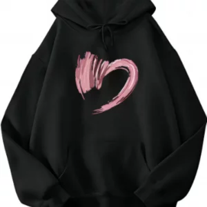 Y2K Cartoon Heart Graphic Hoodie