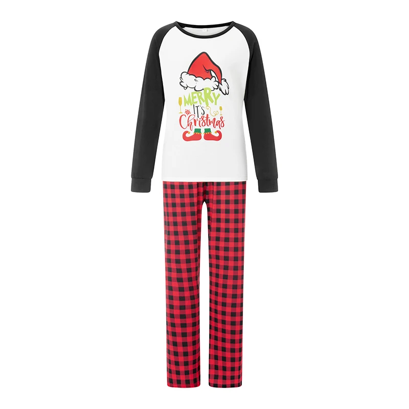 Y2K Christmas Family Matching Pajama Set with Letter Print