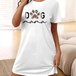 Y2K Claw & Letter Print Graphic Tee Dress