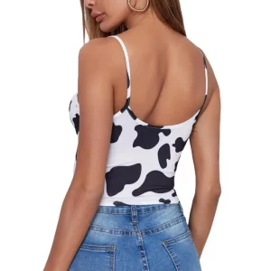 Y2K Cow Print Cami Tank Top for Party & Vacation