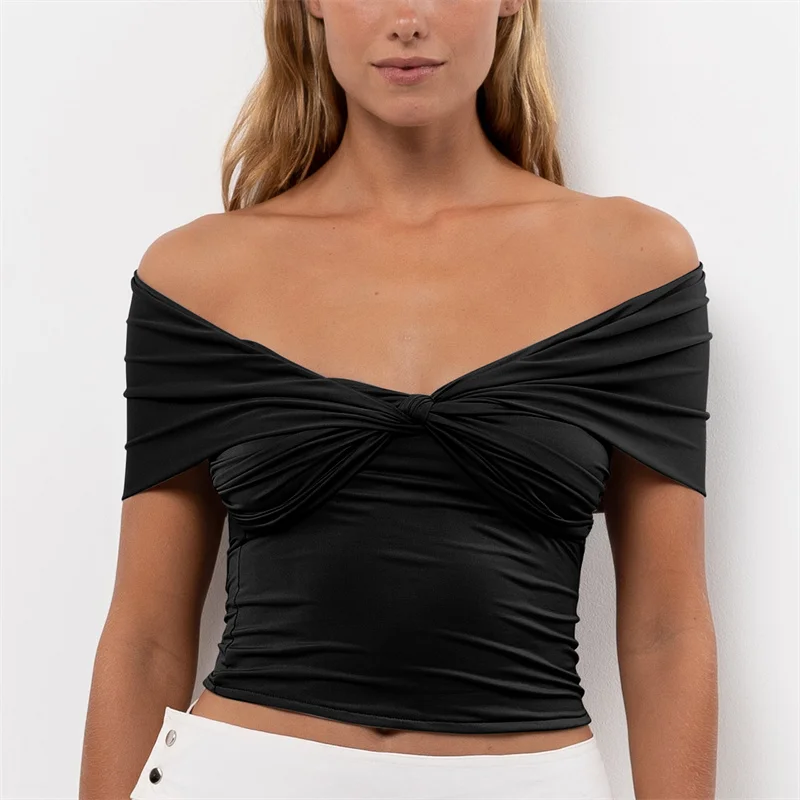 Y2K Crop Top: Summer Casual V-Neck Sleeveless Knot Front Shirt