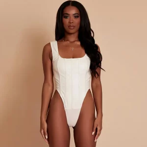 Y2K Cut Out Bodysuit: Baby Girl Letter Print Romper with Ring - Sexy Party Leotard