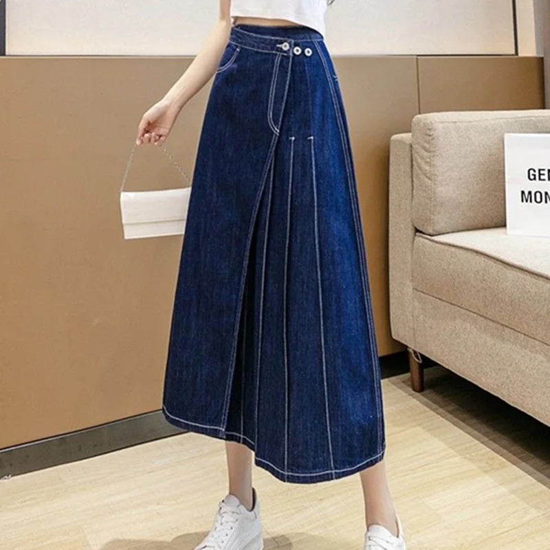 Y2K Denim Pleated Skirt - Retro Summer Fashion