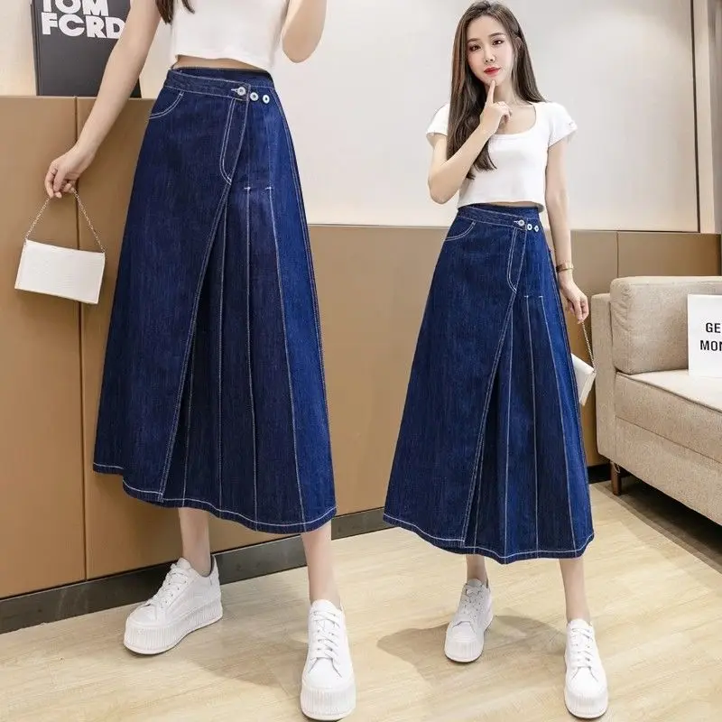 Y2K Denim Pleated Skirt - Retro Summer Fashion