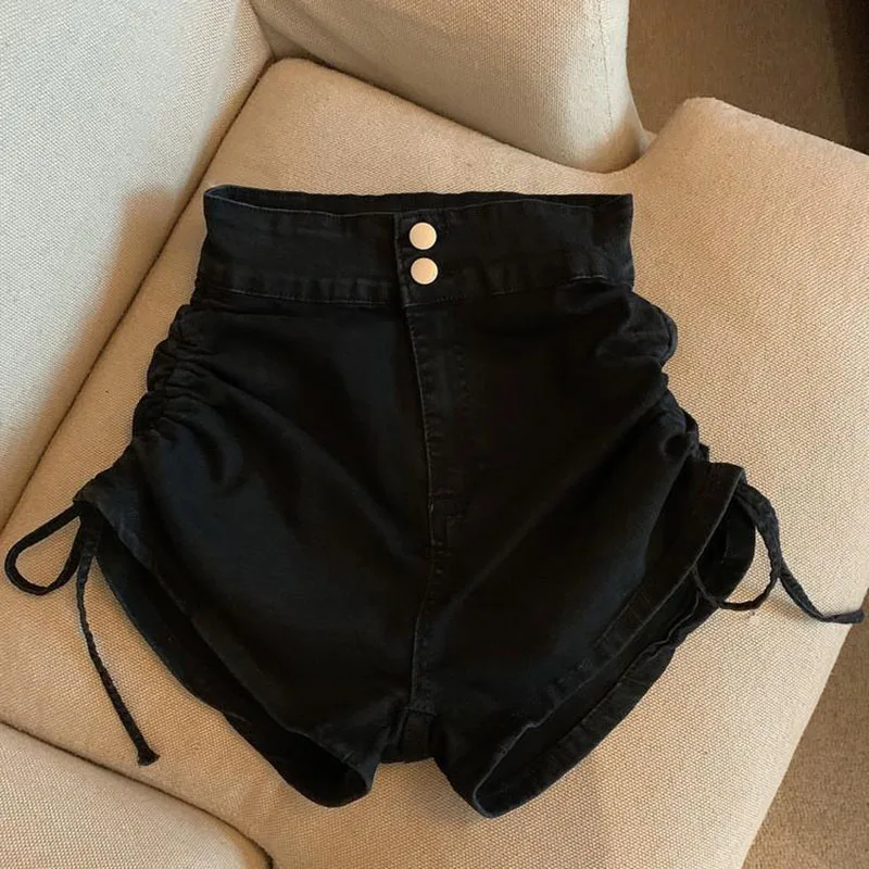 Y2K Denim Shorts: Sexy Shirring High Waist Casual Summer Fashion