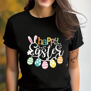 Y2K Easter Graphic Tee - Retro 90s Style Casual Crew Neck Shirt