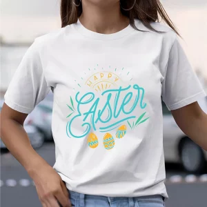 Y2K Easter Graphic Tee - Retro 90s Style Casual Crew Neck Shirt