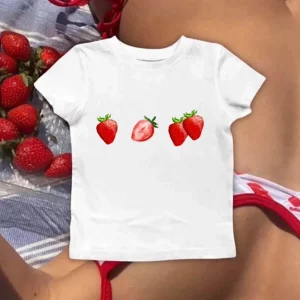 Y2k Emo Girl Aesthetic Gothic Crop Top Streetwear Grunge Baby Tee Vintage Casual T-Shirt