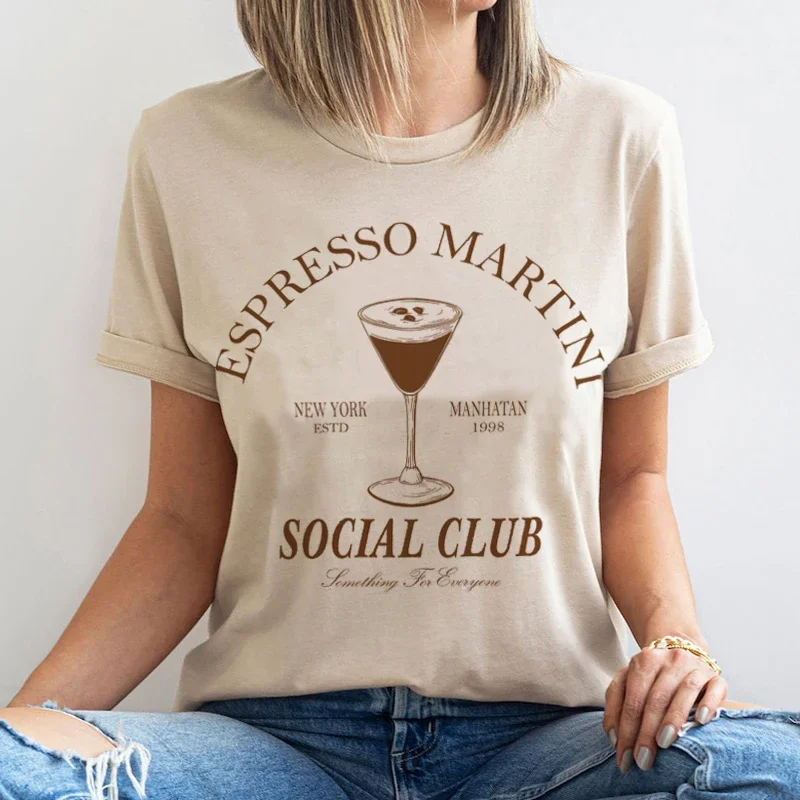 Y2K Espresso Martini Social Club Women's T-Shirt - Vintage Cocktail Party Graphic Tee