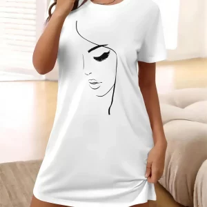 Y2K Eye Print Graphic Tee Dress