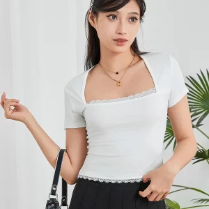 Y2K Fairycore Lace Trim Bandeau Crop Top - Street Casual Summer Fashion