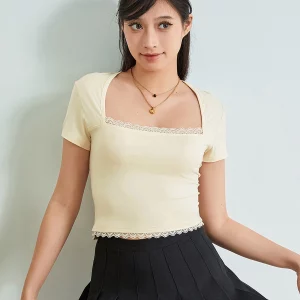 Y2K Fairycore Lace Trim Bandeau Crop Top - Street Casual Summer Fashion