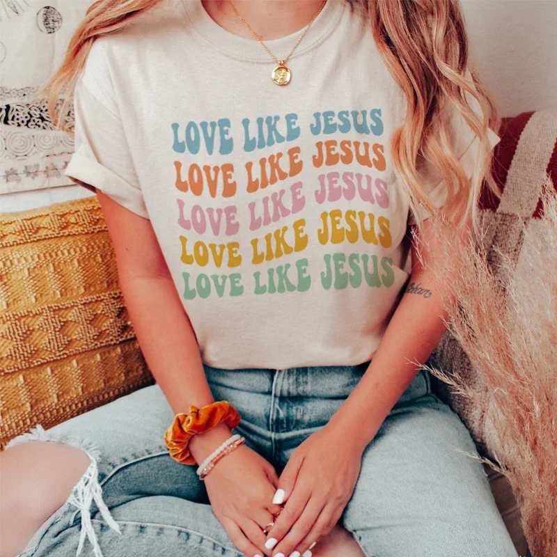 Y2K Faith T-Shirt for Women - Retro Groovy Graphic Tee with Bible Verse - Christian Apparel