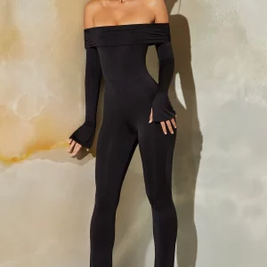 Y2K Fashion Backless Long Sleeve Jumpsuit - Solid Color Flare Romper