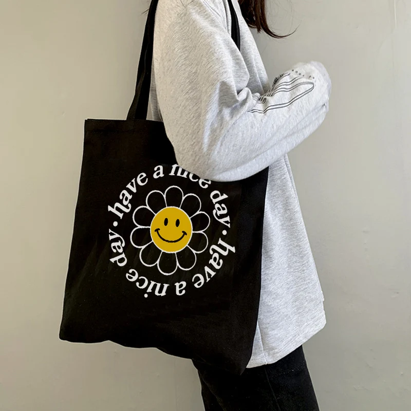 Y2K Fashion Canvas Tote Bag - Girl Power Print - Eco-Friendly Shoulder Bag