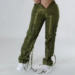 Y2K Fashion Cargo Pants: V Front Waist Baggy Trousers for Women