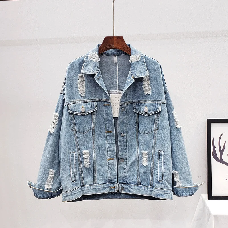 Y2K Fashion Denim Jacket with Diamonds - Casual Loose Streetwear Outwear