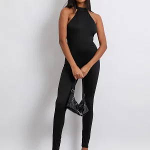 Y2K Fashion Halter Jumpsuit: Solid Color Sexy Slim Fit Romper