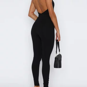 Y2K Fashion Halter Jumpsuit: Solid Color Sexy Slim Fit Romper