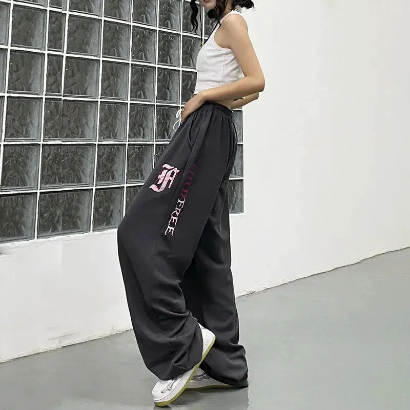 Y2K Fashion Harajuku Baggy Sweatpants: Letter Print Hip Hop Streetwear