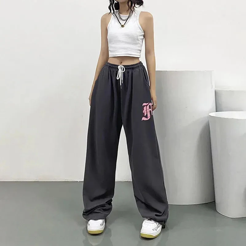 Y2K Fashion Harajuku Baggy Sweatpants: Letter Print Hip Hop Streetwear