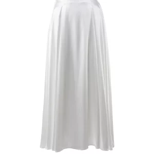 Y2K Fashion High Waist Satin Maxi Skirt - Elegant A-Line Style