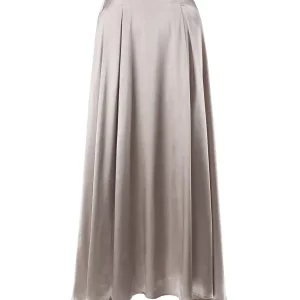 Y2K Fashion High Waist Satin Maxi Skirt - Elegant A-Line Style