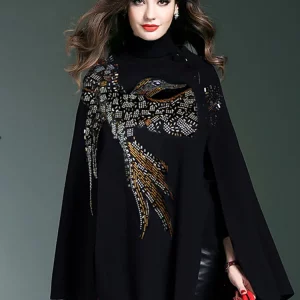 Y2K Fashion Knitted Bat Cape Jacket - Stylish Loose Sweater Poncho