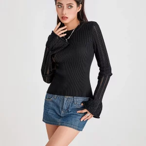 Y2K Fashion Long-Sleeved Sweater: Harajuku Pullover with Slim Fit - Korean Style Basic Jumper