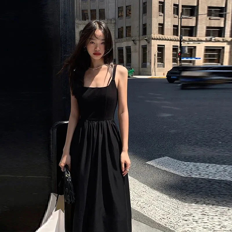 Y2K Fashion Midi Dress: Korean Elegant Hepburn Style A-Line for Women