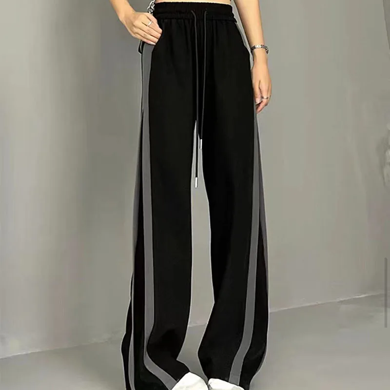 Y2K Fashion Patchwork Streetwear Jogging Sweatpants - Harajuku Casual Loose Wide Leg Trousers