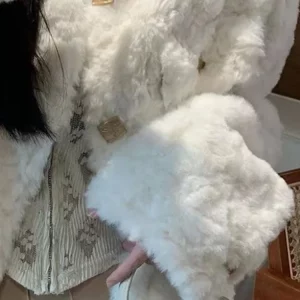 Y2K Faux Lamb Fur Jacket - Sweet Fluffy Winter Coat