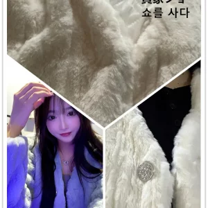 Y2K Faux Lamb Fur Jacket - V-Neck White Fluffy Coat