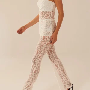 Y2K Floral Lace 2-Piece Set: Bandeau Tube Top + Long Pants