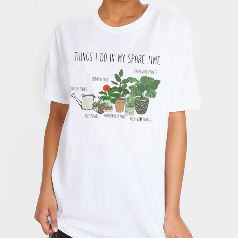 Y2K Garden Plant Print Botanical T-Shirt - Aesthetic Graphic Tee for Women