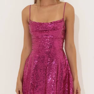 Y2K Glitter Sparkle Mini Dress - Backless Square Neck Bodycon