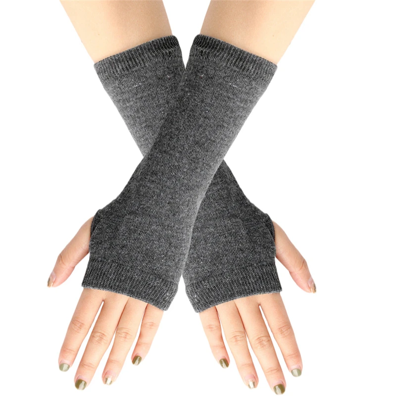 Y2K Goth Striped Elbow Gloves - Vintage Knitted Fingerless Mittens