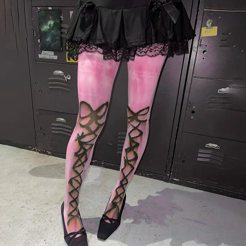 Y2k Gothic Aesthetic Mesh Leggings - Grunge Harajuku Streetwear