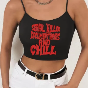 Y2K Gothic Graphic Crop Cami Top